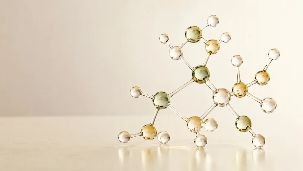 Abstract molecular glass structure representing selected health, personal care, and nutrition ingredient projects